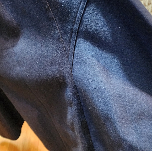 PRICE DROP RICKI FREEMAN FOR TERI JON  DRESS BLUE STRETCH DENIM AND LACE MIDI - Picture 11 of 12